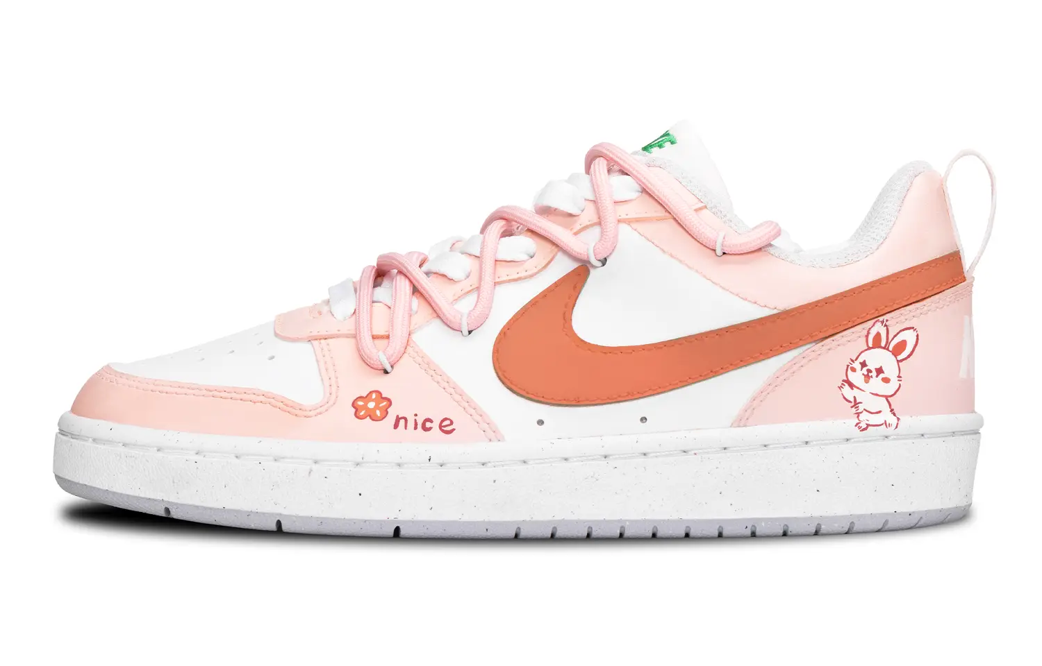 

Кроссовки для скейтбординга Court Borough Kids GS Low-top Pale Pink/white Nike, цвет Coral