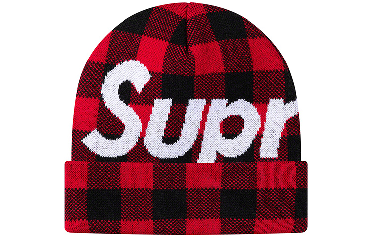 

Supreme Большая логотипная шапка FW22, Red Plaid