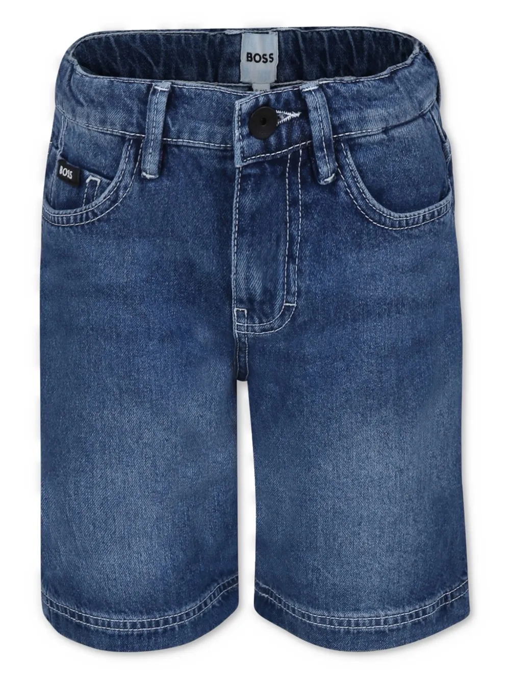 

Джинсовые шорты прямого кроя BOSS Kidswear, синий