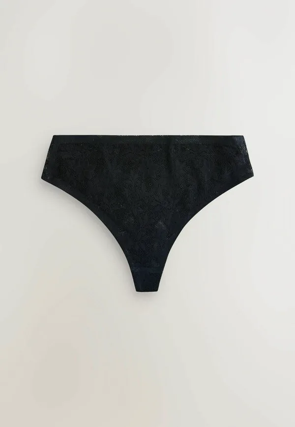 Трусики-Стринги stoma с кружевной основой, не просвечивающие сквозь ткань, 3 шт. в упаковке. Next, Black Cream Coral Pink — фото 4