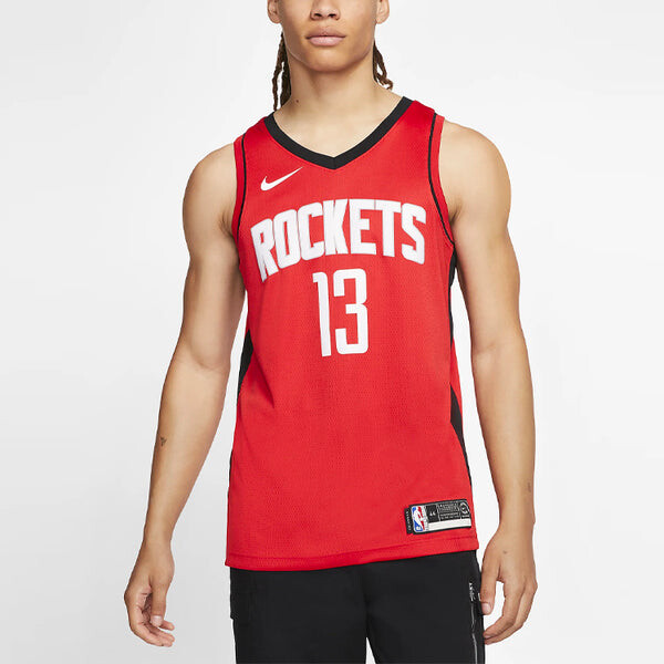 Спортивная футболка nba casual sports basketball jersey sw fan edition 19-20 season houston rockets no. 13 red Nike, красный — фото 4