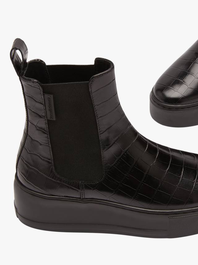 Парка Вэй челси ботинки на платформе с крокодиловым принтом из кожи Russell & Bromley, Black — фото 4