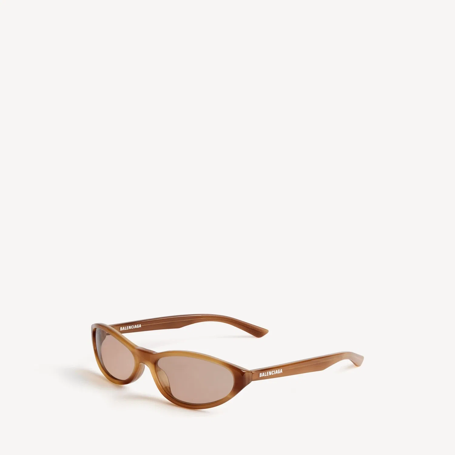 Круглые солнцезащитные очки Neo в цвете Blond Striped Havana BALENCIAGA — фото 4