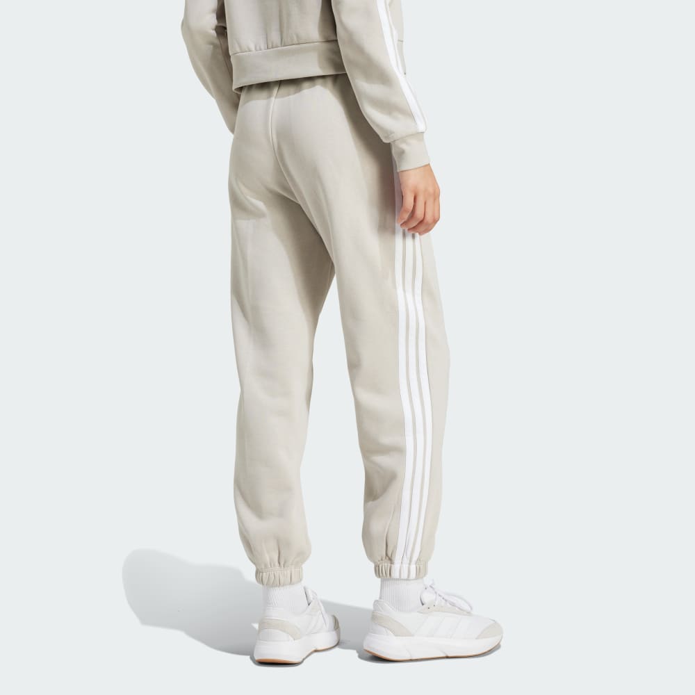 Спортивные брюки Adidas Essentials 3-Stripes Fleece Loose-Fit Pants, цвет Beige/White — фото 2
