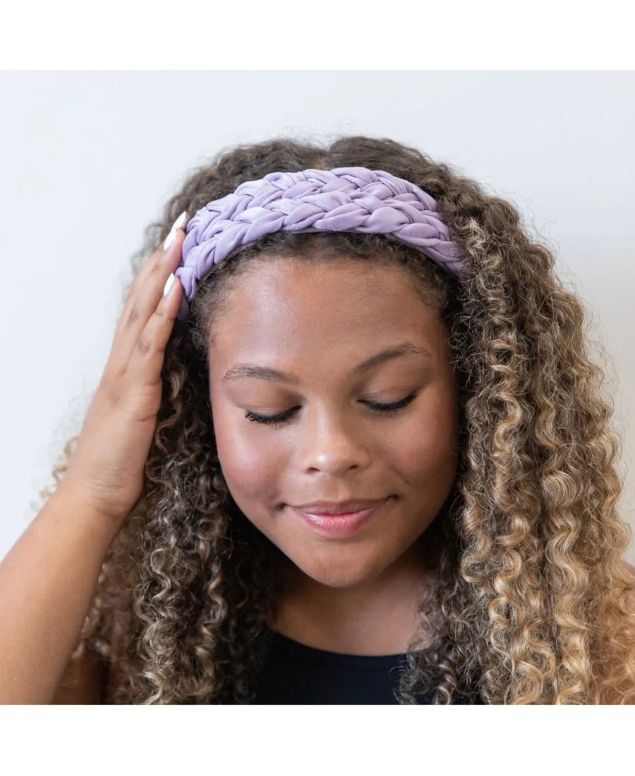 Headbands of Hope Женская повязка на голову с косами «Blushing Braid Headband» - лавандового цвета — фото 2