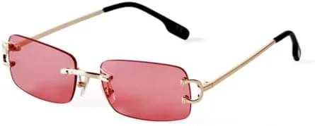 

Солнцезащитные очки без оправы, прямоугольные, мужские, металлические, женские, с градиентными линзами, без оправы, защита от УФ-излучения UV400 MTZJH, C2