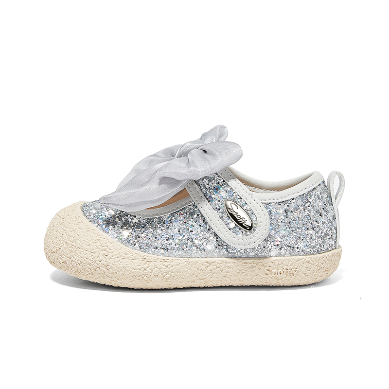 

Коллекция сияющих обуви anti kick амортизирующие низкие детские повседневные кроссовки для детей 3-7 лет Snoffy, серебро