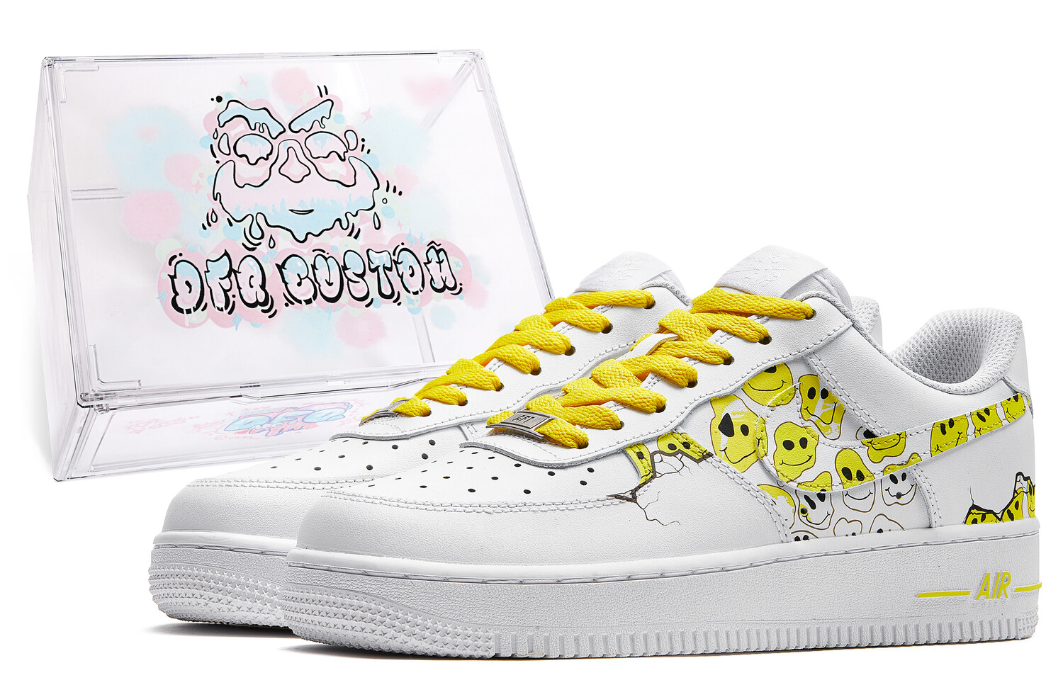 

Кроссовки Nike Air Force 1 Skateboarding Shoes Women's Low-top White/yellow, белый