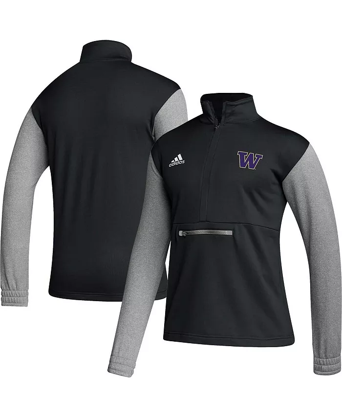 

Мужская черная куртка Washington Huskies Team Issue AEROREADY с молнией до середины груди adidas