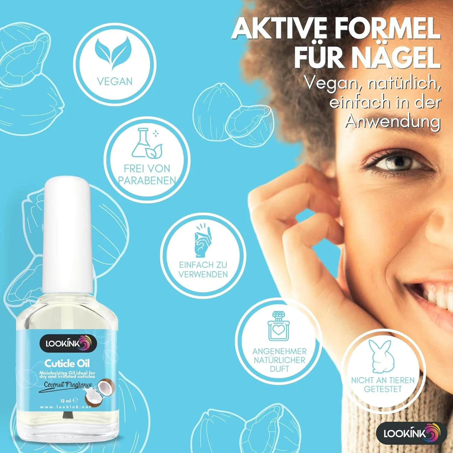 Профессиональное масло для кутикулы с ароматом кокоса Lookink Lookink, Coconut — фото 4