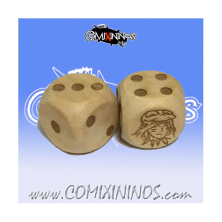 

d6 Кубики Амазонки с точками (2), Fantasy Football Miniatures - Wooden Dice (16mm)