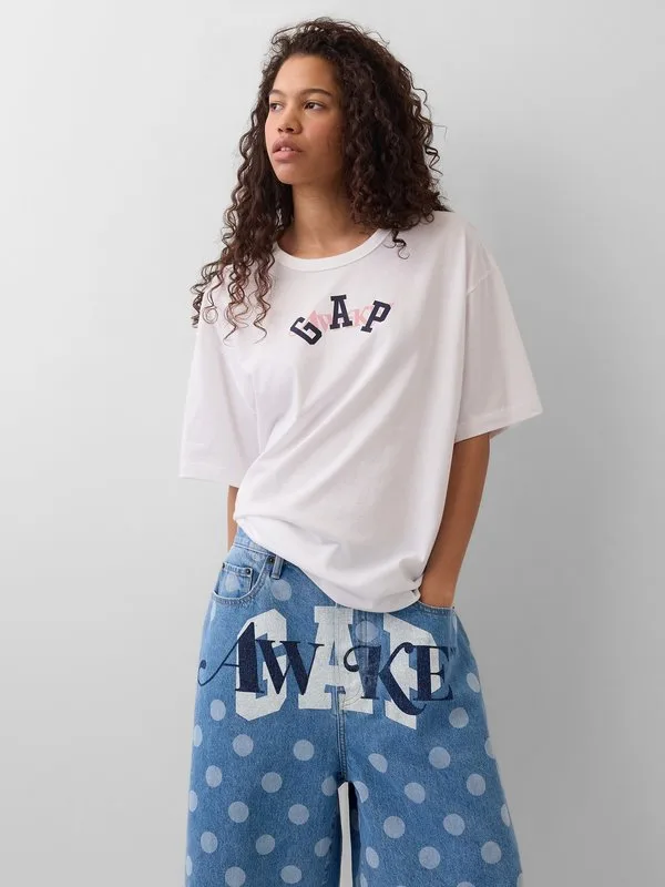 Футболка с логотипом gap awake ny relaxed Gap, Optic White — фото 4