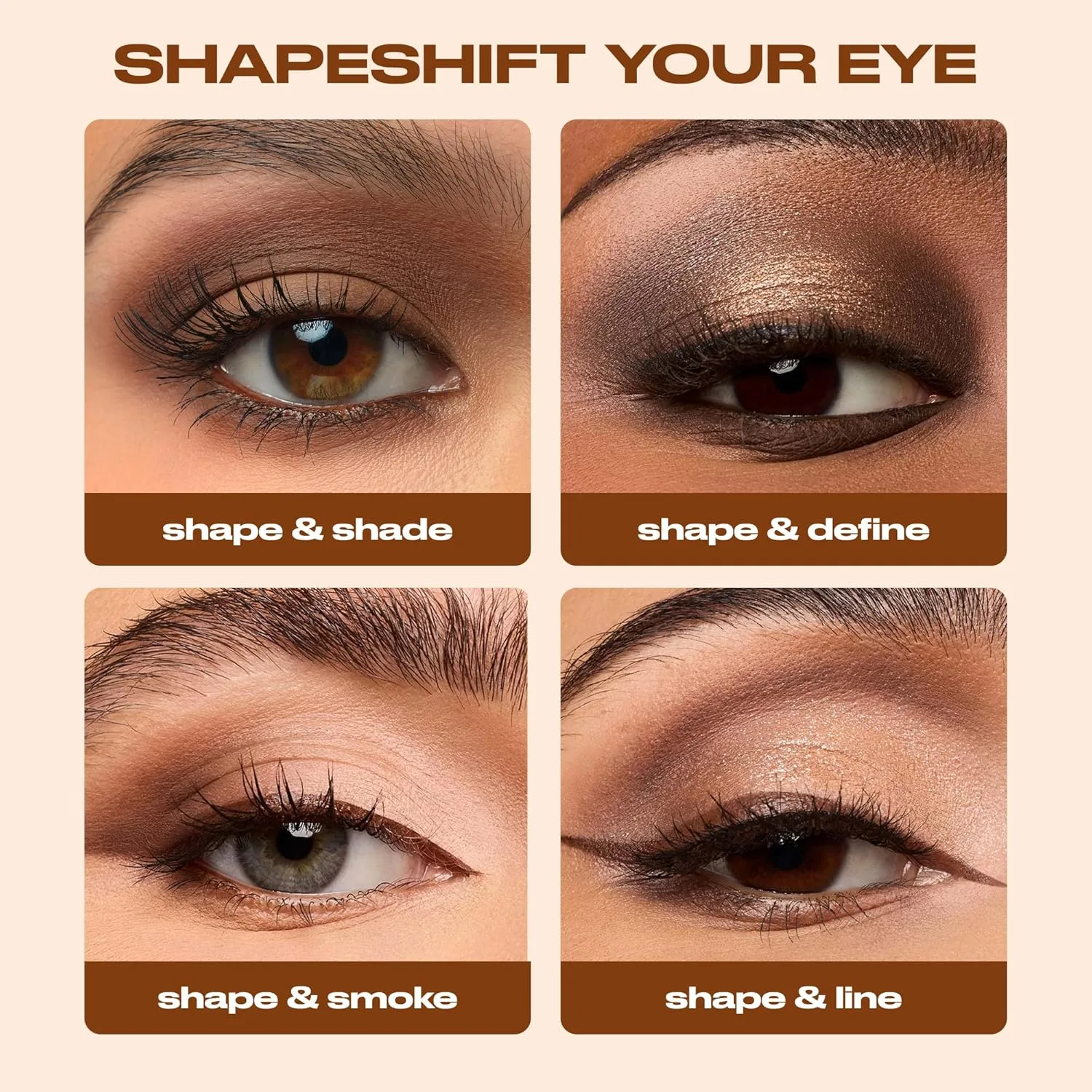 Urban Decay Naked Shaped Multi-Use Eyeshadow Palette - нейтральная палитра для глаз и лица, 14 стойких оттенков, до 16 часов носки, кремовые и рассыпчатые текстуры, шиммерные хайлайтеры, Warm Palette — фото 2