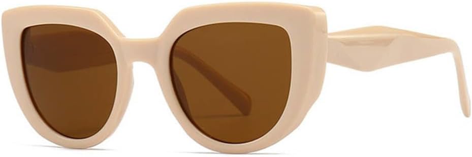 

Ретро двухцветные солнцезащитные очки «кошачий глаз» для женщин, ромбовидные дужки, винтажные солнцезащитные очки для женщин и мужчин с защитой от УФ-излучения UV400 generic, Beige Brown