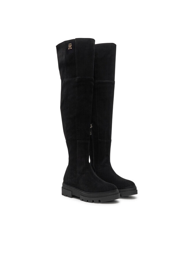 Сапоги Tommy Hilfiger Suede Over-The-Knee Boot FW0FW08159, черный — фото 2