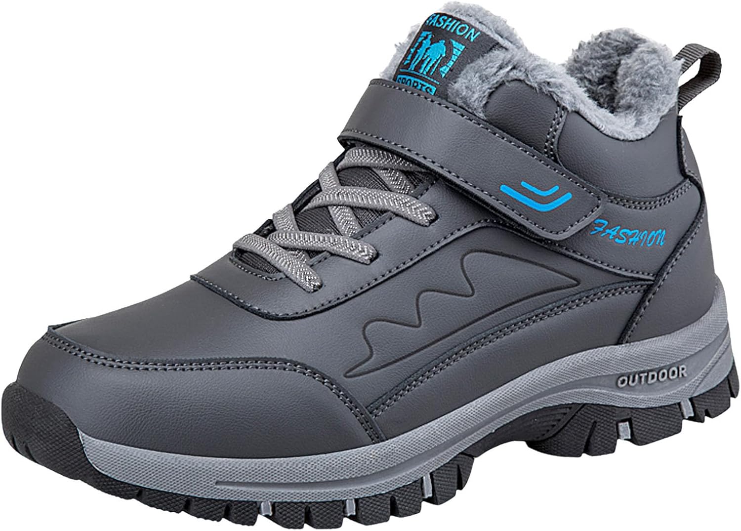 

Мужские и женские зимние ботинки, утепленные флисом, слипоны на щиколотку, легкие ботинки с меховой подкладкой, модные спортивные ходовые туфли Generic, темно-серый