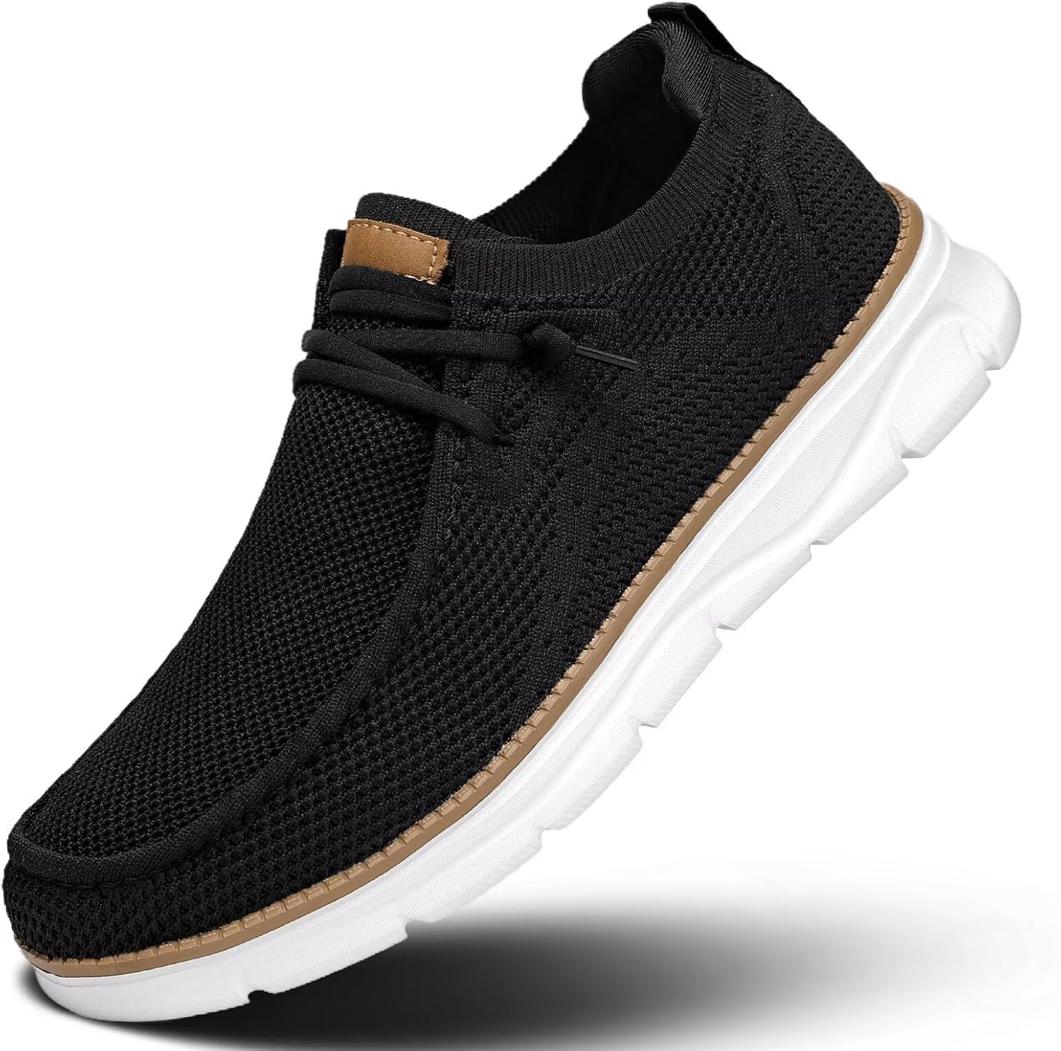 

Мужские слипоны-лоферы Удобные ботинки для прогулок Повседневные кроссовки из сетки Бизнес-оксфорды Легкая рабочая обувь с мягкой подошвой Vooncosir, 2 Black