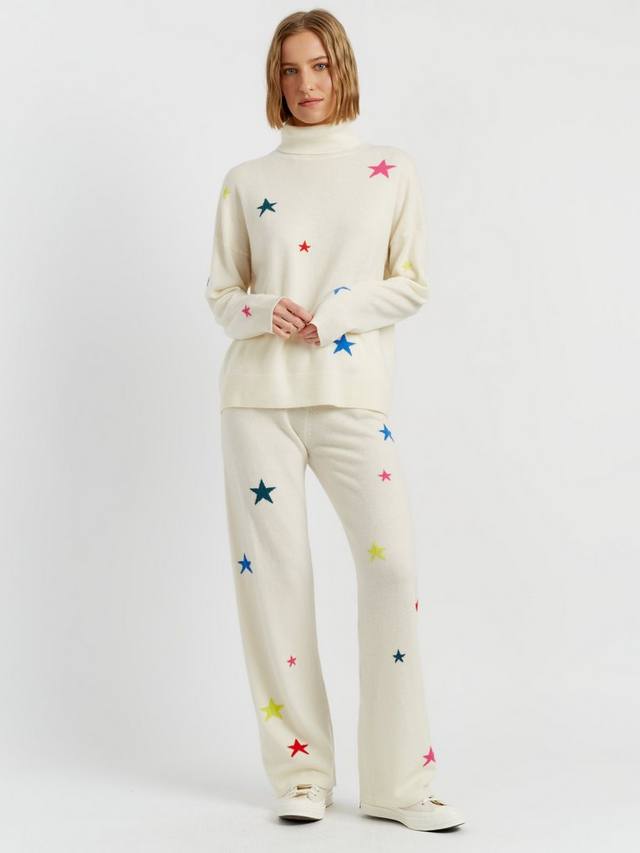 

Широкие брюки-джоггеры с принтом звезды из кашемировой смеси Chinti & Parker