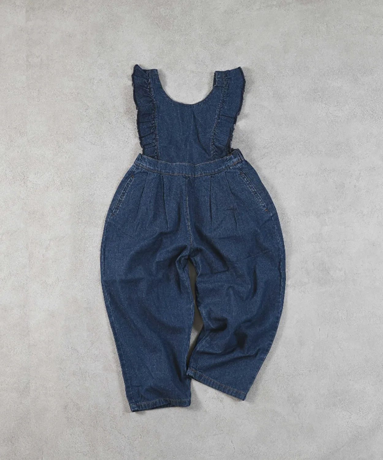 Детский деним 3-way сарафан с рюшами COTTON from U.S.A, полоска — фото 2