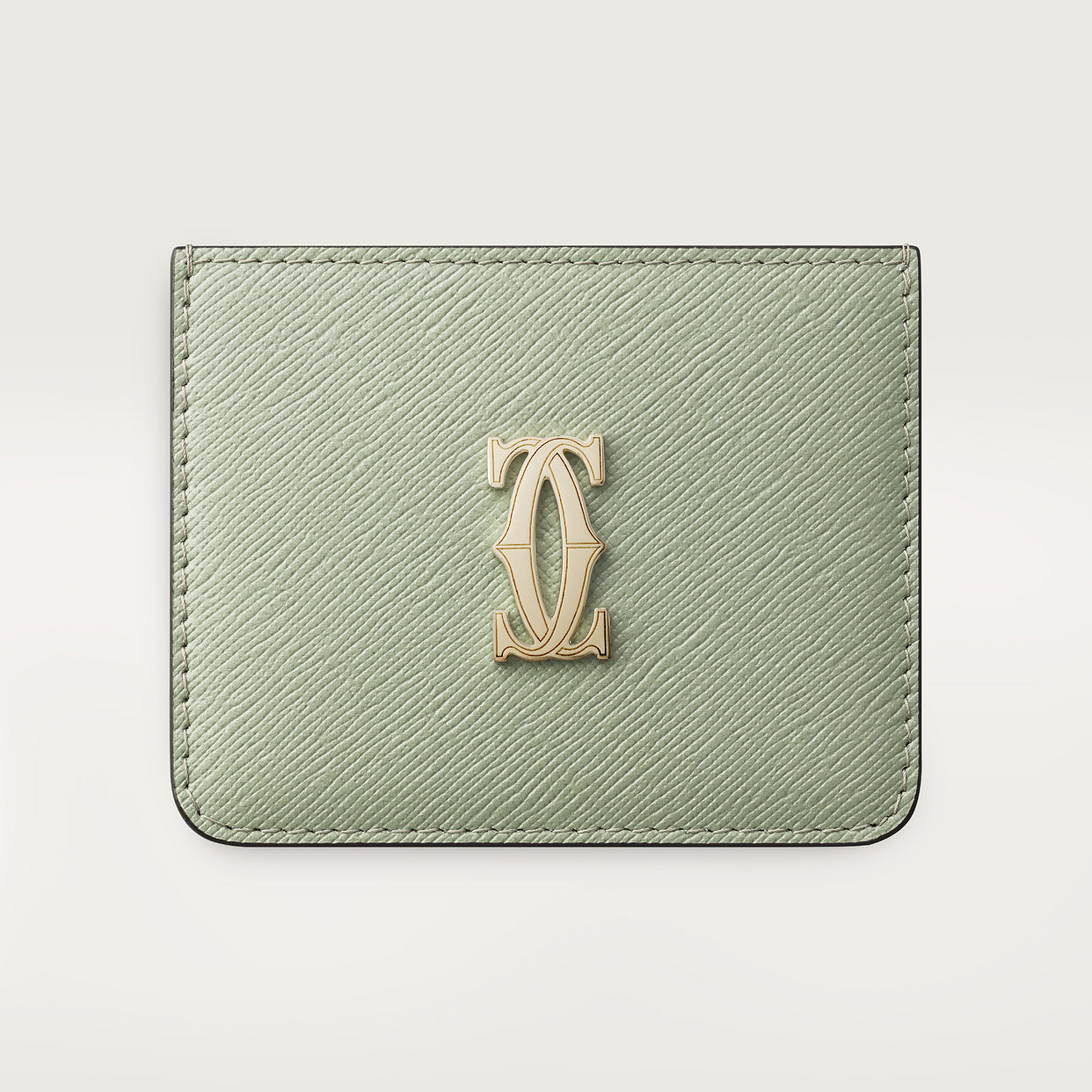 

Картхолдер Cartier Porte-cartes simple, C de Cartier, текстурированная телячья кожа цвета шалфея