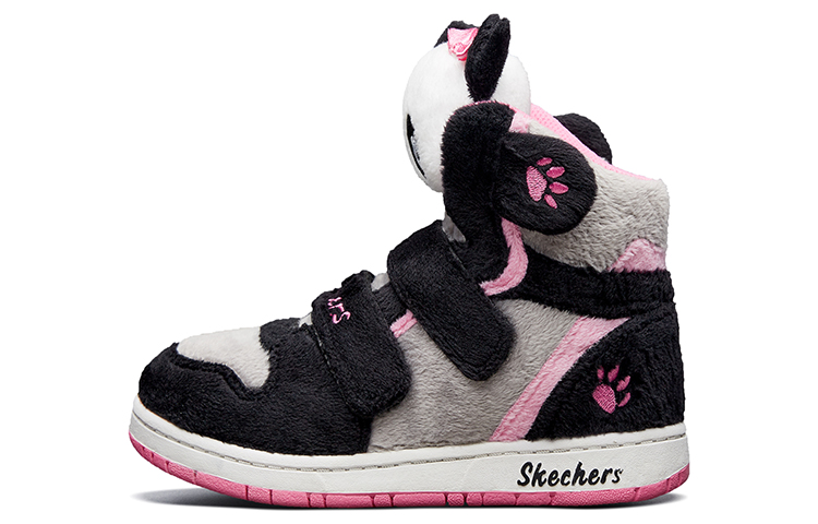 

Skechers Kids Износостойкие мид-топ детские скейтбординг кроссовки Black Pinkish для детей 3-7 лет