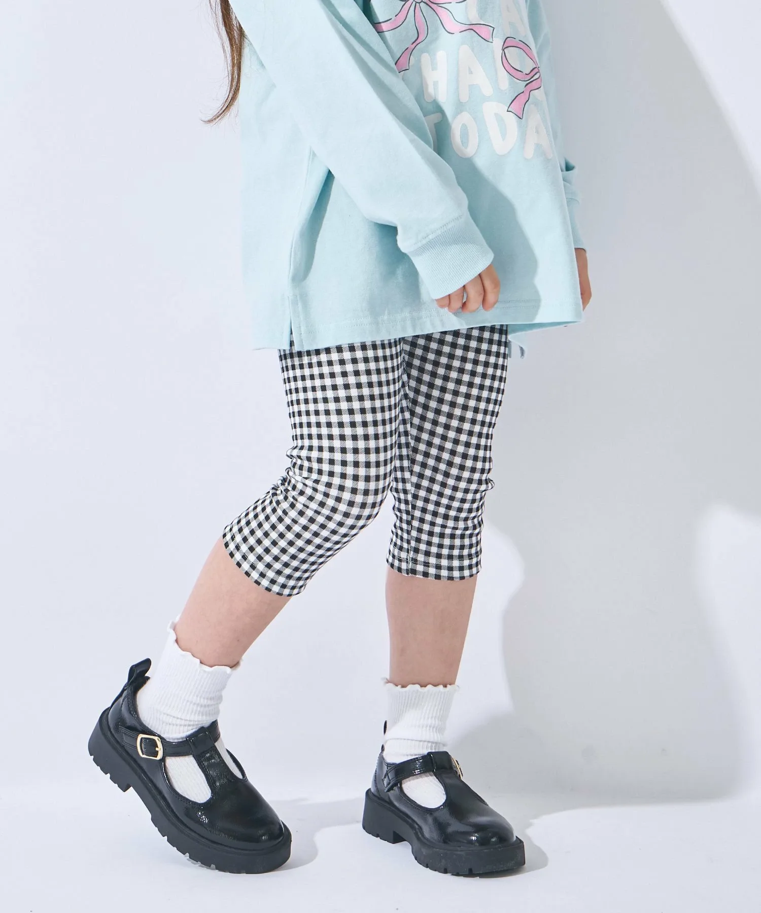 Леггинсы с принтом 6 дюймов Ever Closet, Gingham check black