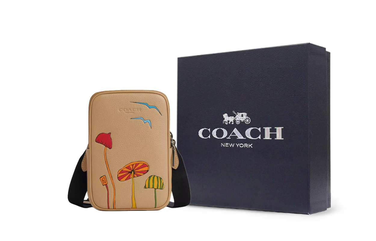

COACH Кожаная сумка через плечо с тиснением