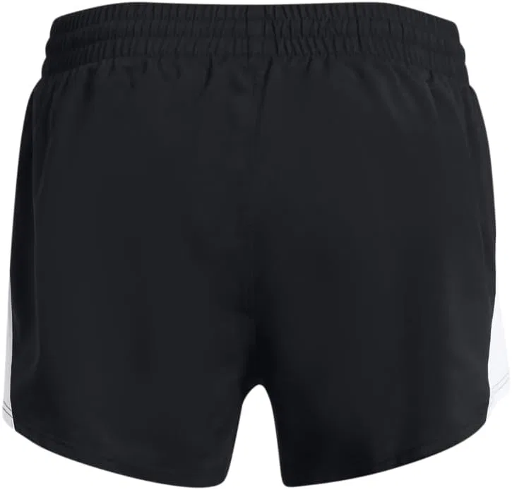 Шорты Under Armour Girls' Fly By Shorts, (001) Black/White/Reflective — фото 2