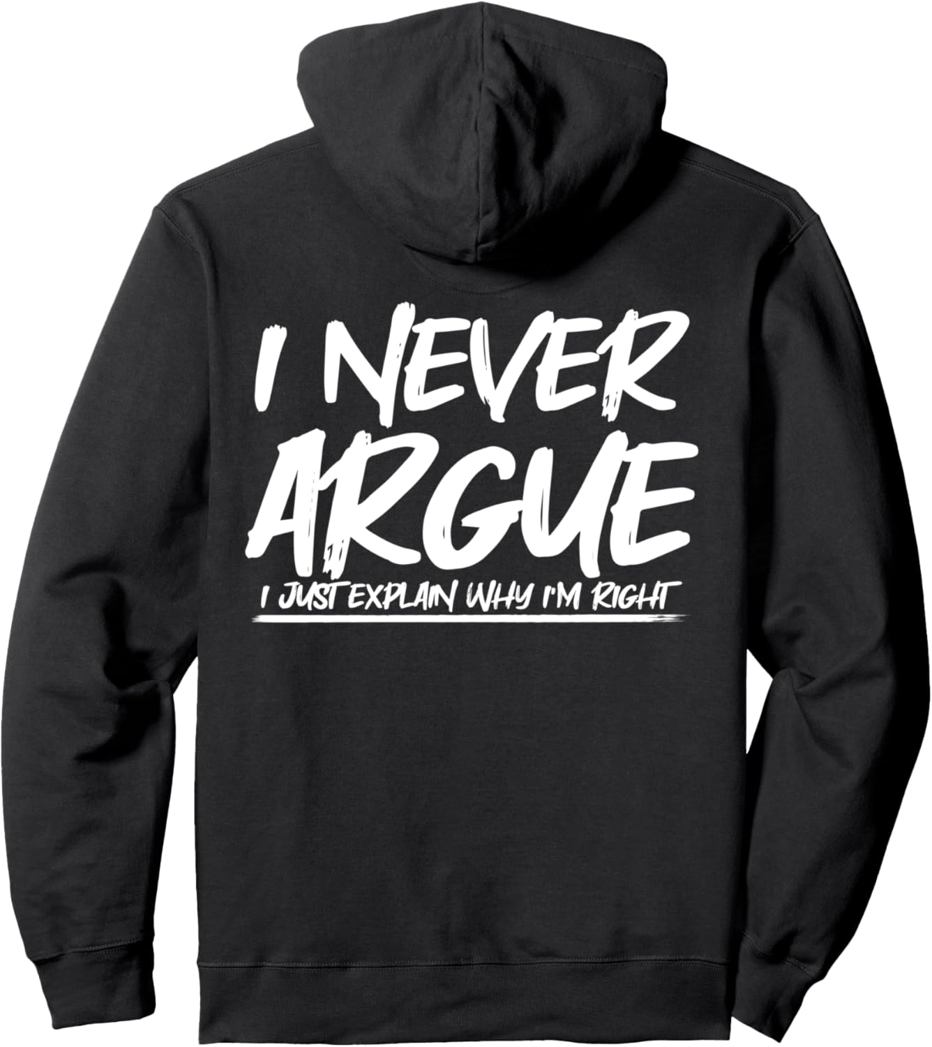 

Толстовка, Я никогда не спорю, я просто объясняю, почему, в правильной толстовке Never Argue I Just Explain Why Im Right, черный