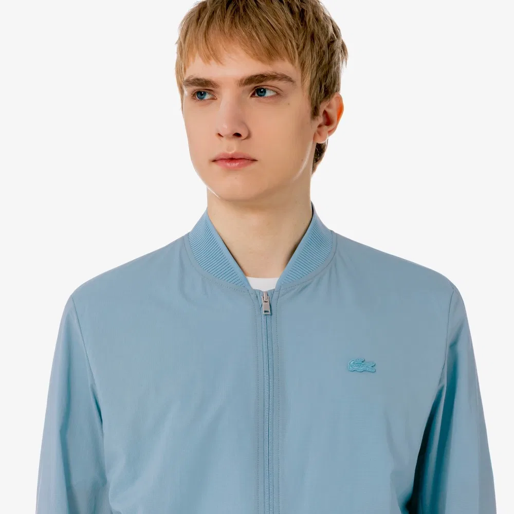 Мужской летний бомбер в стиле стадион синий от Lacoste — фото 2