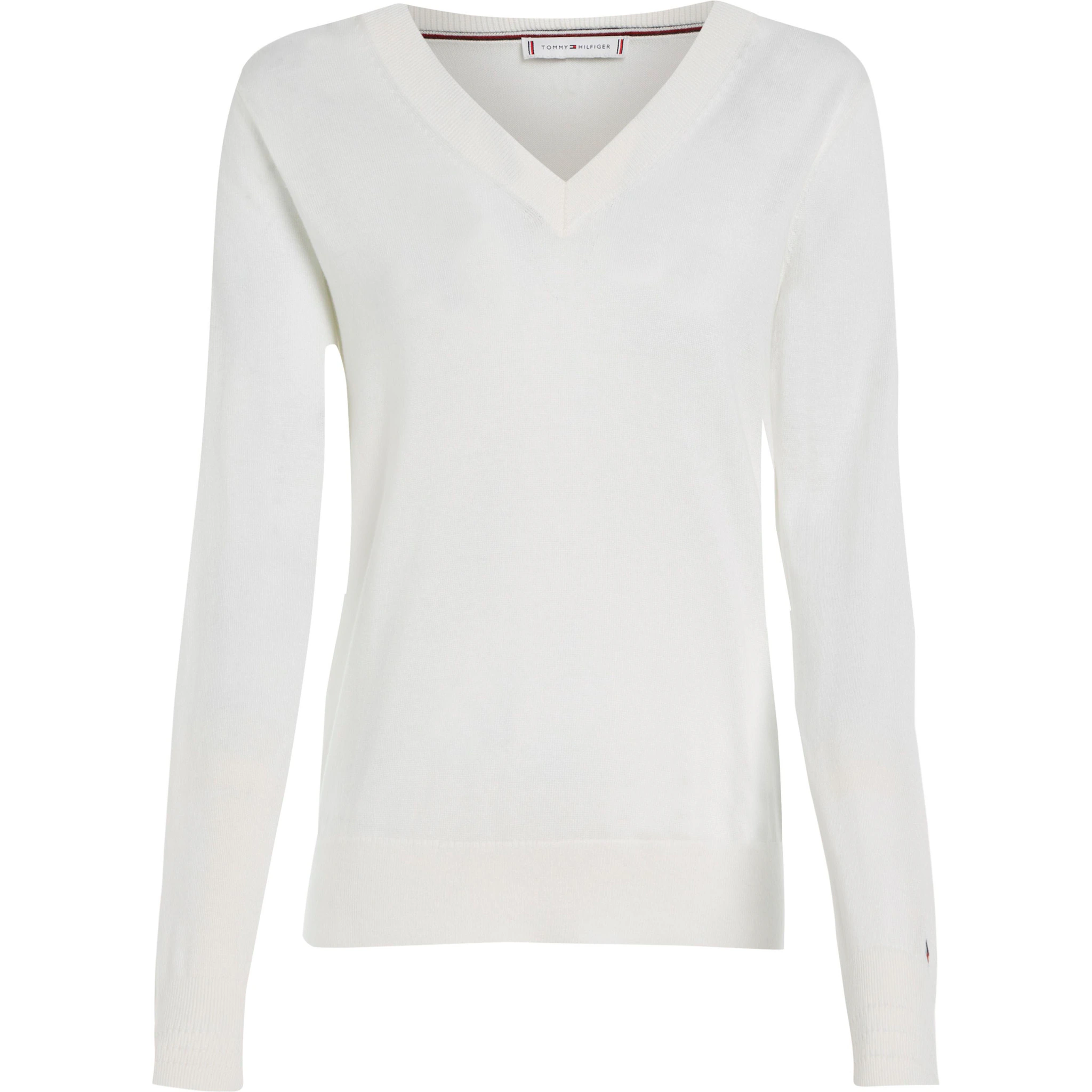 Tommy Hilfiger Свитер с V-образным вырезом "CO JERSEY STITCH V-NK SWEATER", цвет Ecru — фото 4
