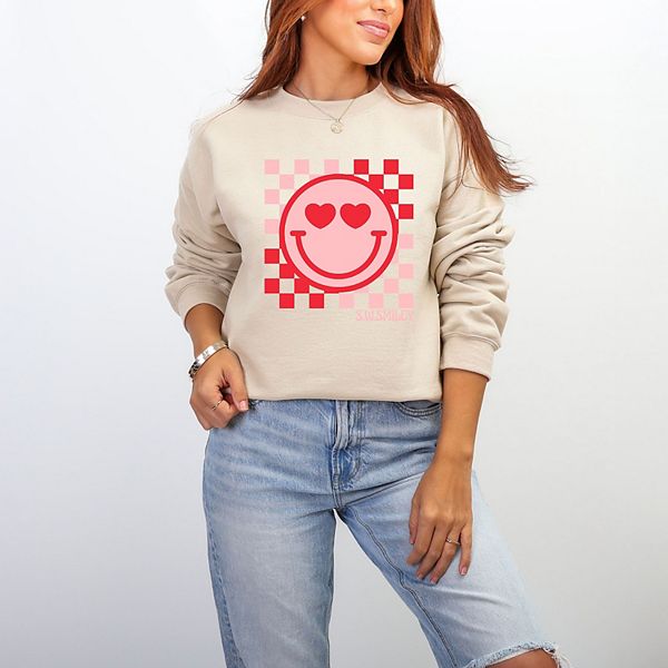 

SWSmiley checkered heart eyes smiley - женский графический свитшот Simply Sage Market, Dust, Зеленый, SWSmiley checkered heart eyes smiley - женский графический свитшот Simply Sage Market, Dust