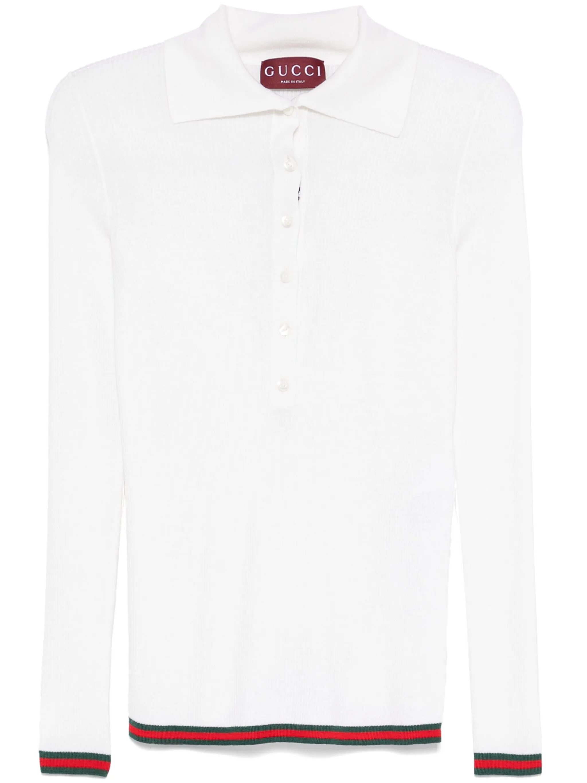 

Рубашка поло с отделкой Web Gucci, белый