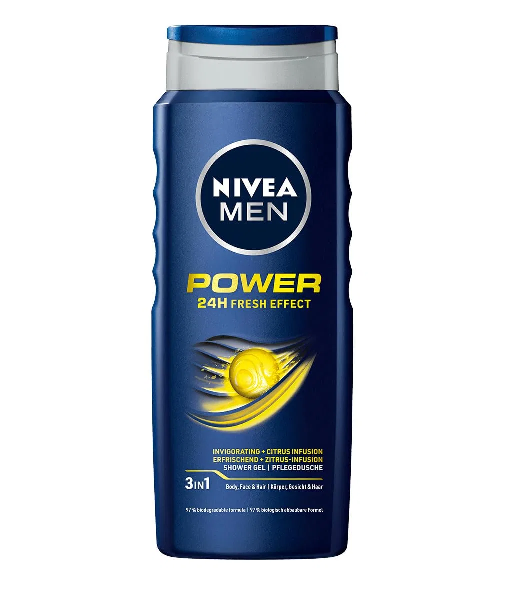 Мужской гель для душа Nivea Men Power 24H Fresh Effect 3-в-1, 500 мл Nivea
