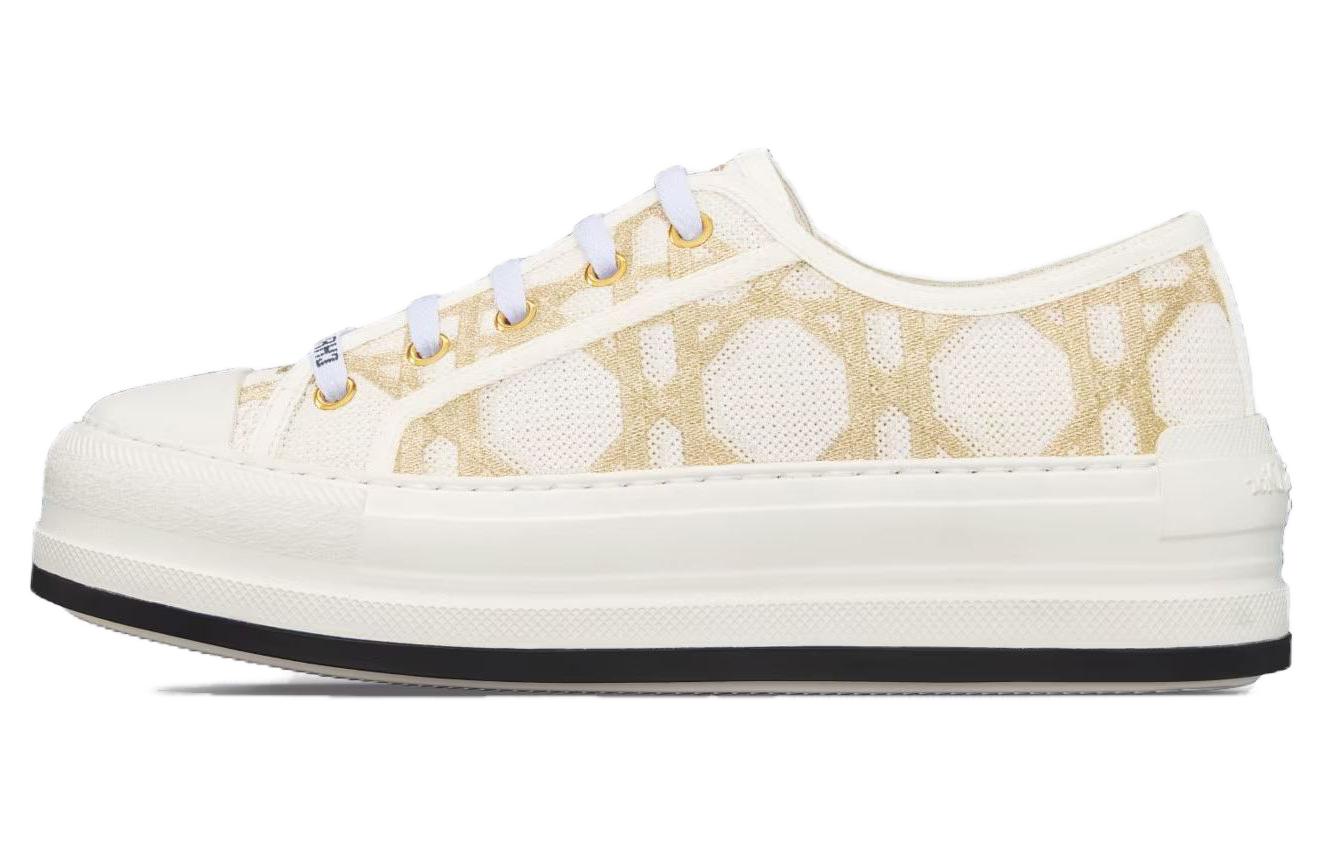 Прогулочные кроссовки Dior Low Top для женщин бело-золотые