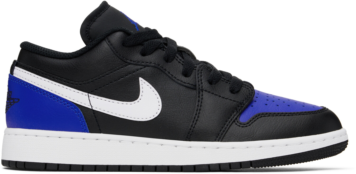 

Большие детские черные и синие кроссовки Air Jordan 1 Low Nike Jordan