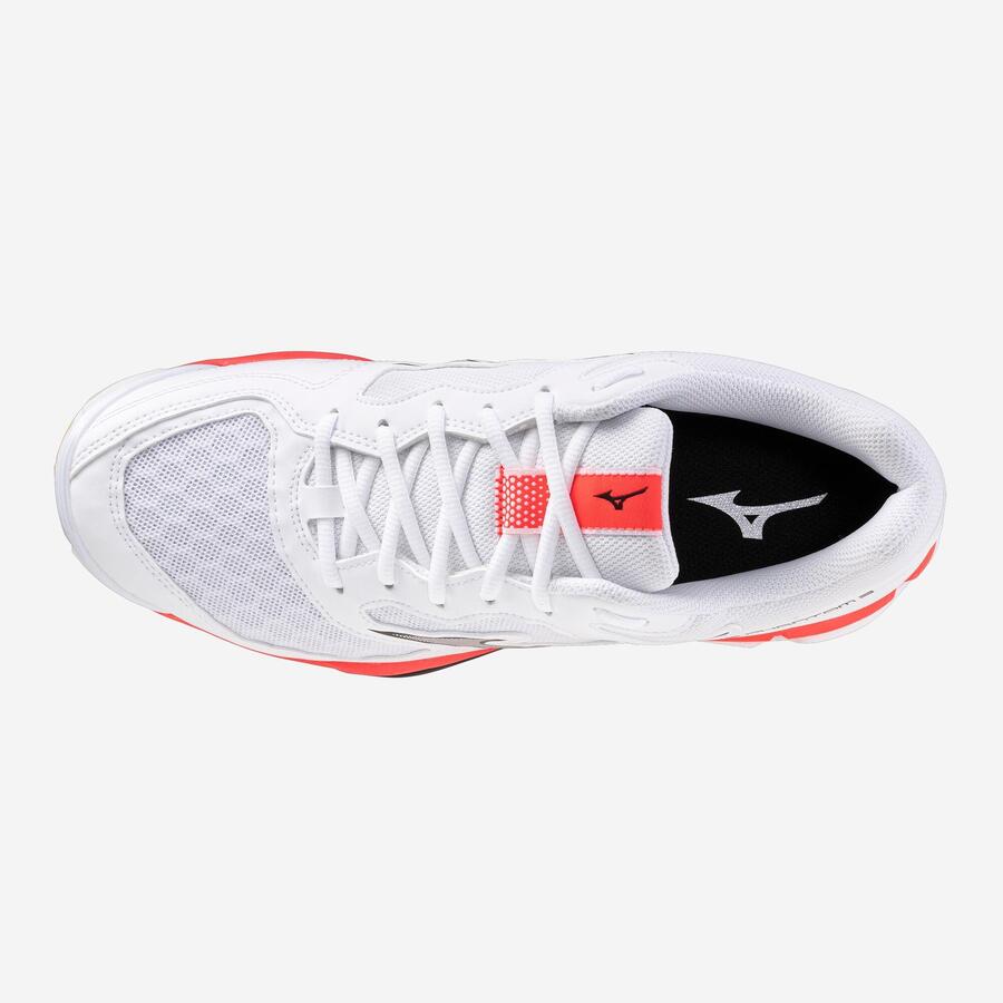 Женские/мужские гандбольные кроссовки Mizuno Wave Phantom белого/розового/оранжевого цвета — фото 3