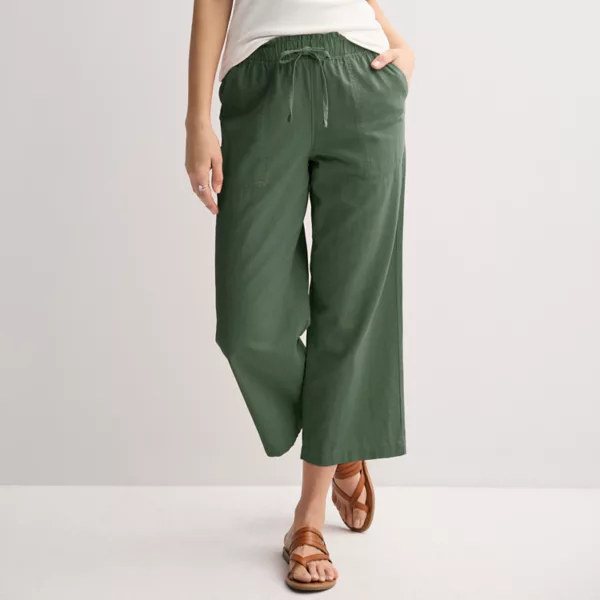 

Женские льняные брюки-кюлоты Sonoma Goods For Life, цвет carey olive