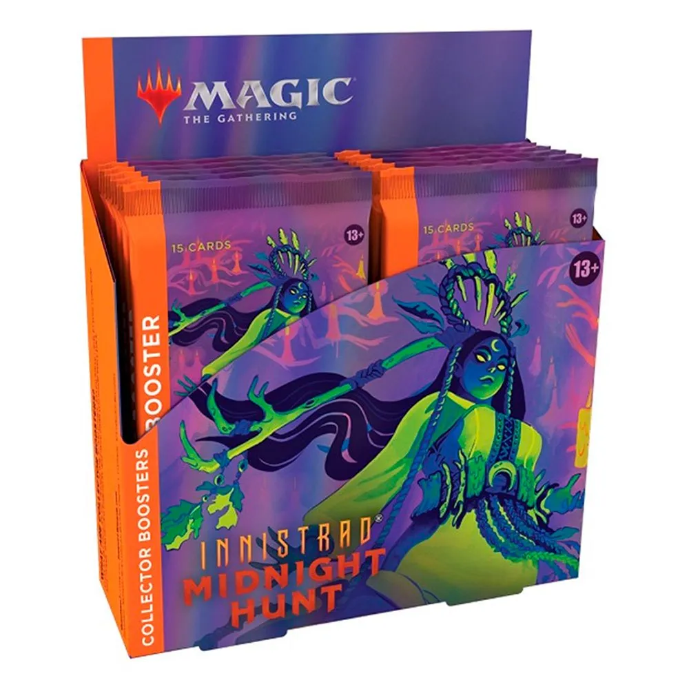 

Коллекционные бустеры Wizards Of The Coast Magic The Gathering Innistrad Midnight Hunt, английский язык, 12 пачек, синий