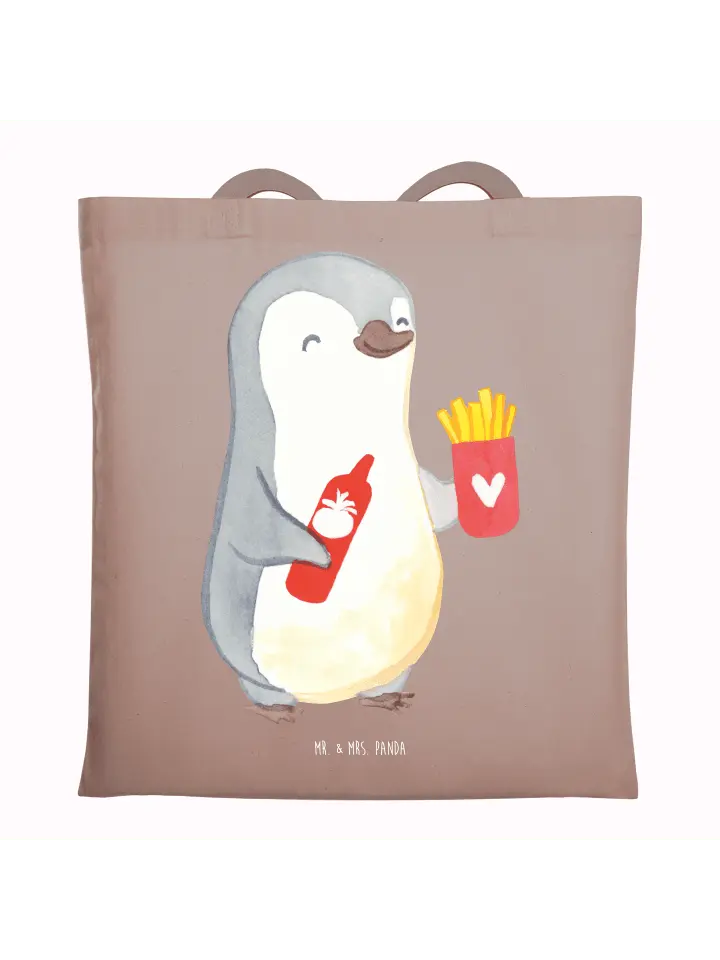

Сумка для переноски Mr & Mrs Panda Pinguin Pommes ohne Spruch, пастельно-коричневый