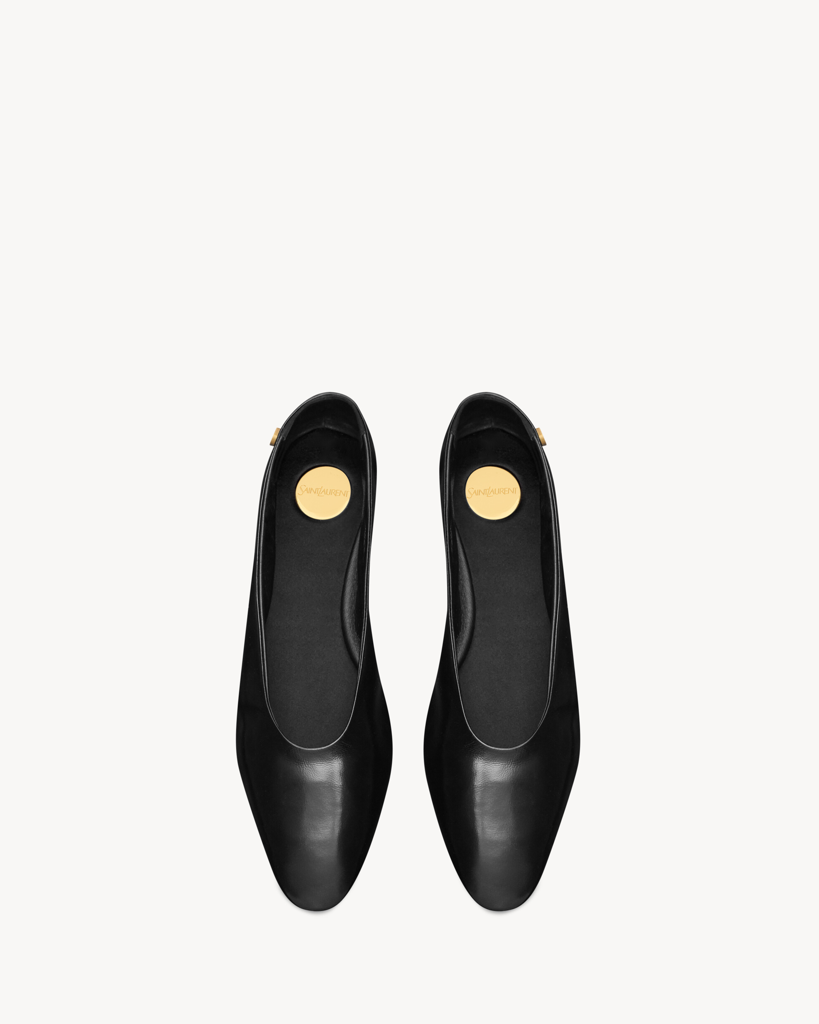Балетки SAO из гладкой кожи Saint Laurent, черный