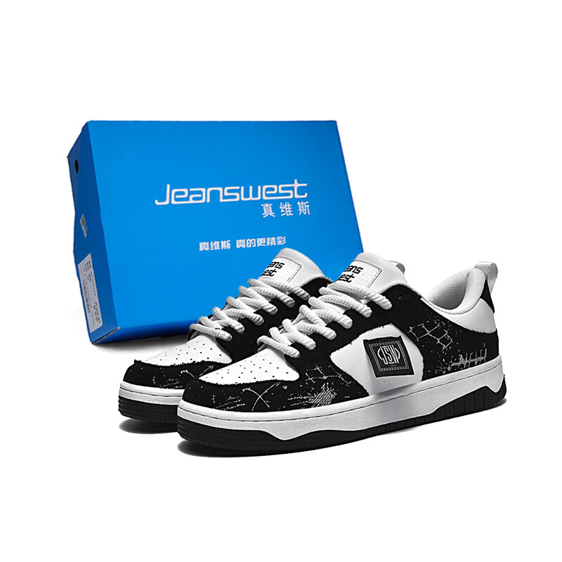 

Кроссовки JEANSWEST Skateboarding Shoes Unisex Low-top, белый/черный