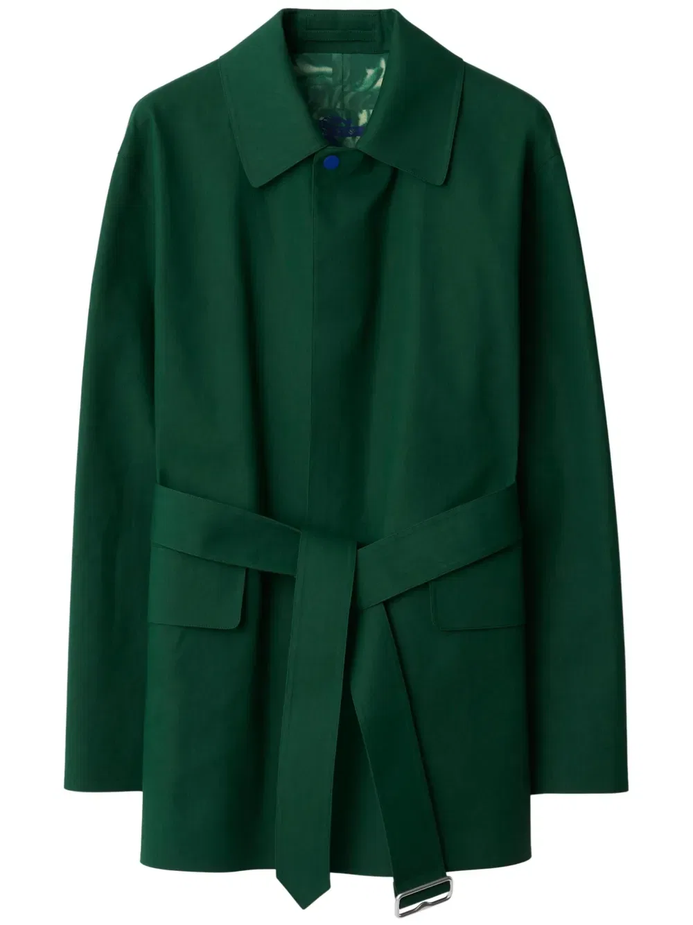 Пальто Burberry Однобортное хлопковое, зеленый