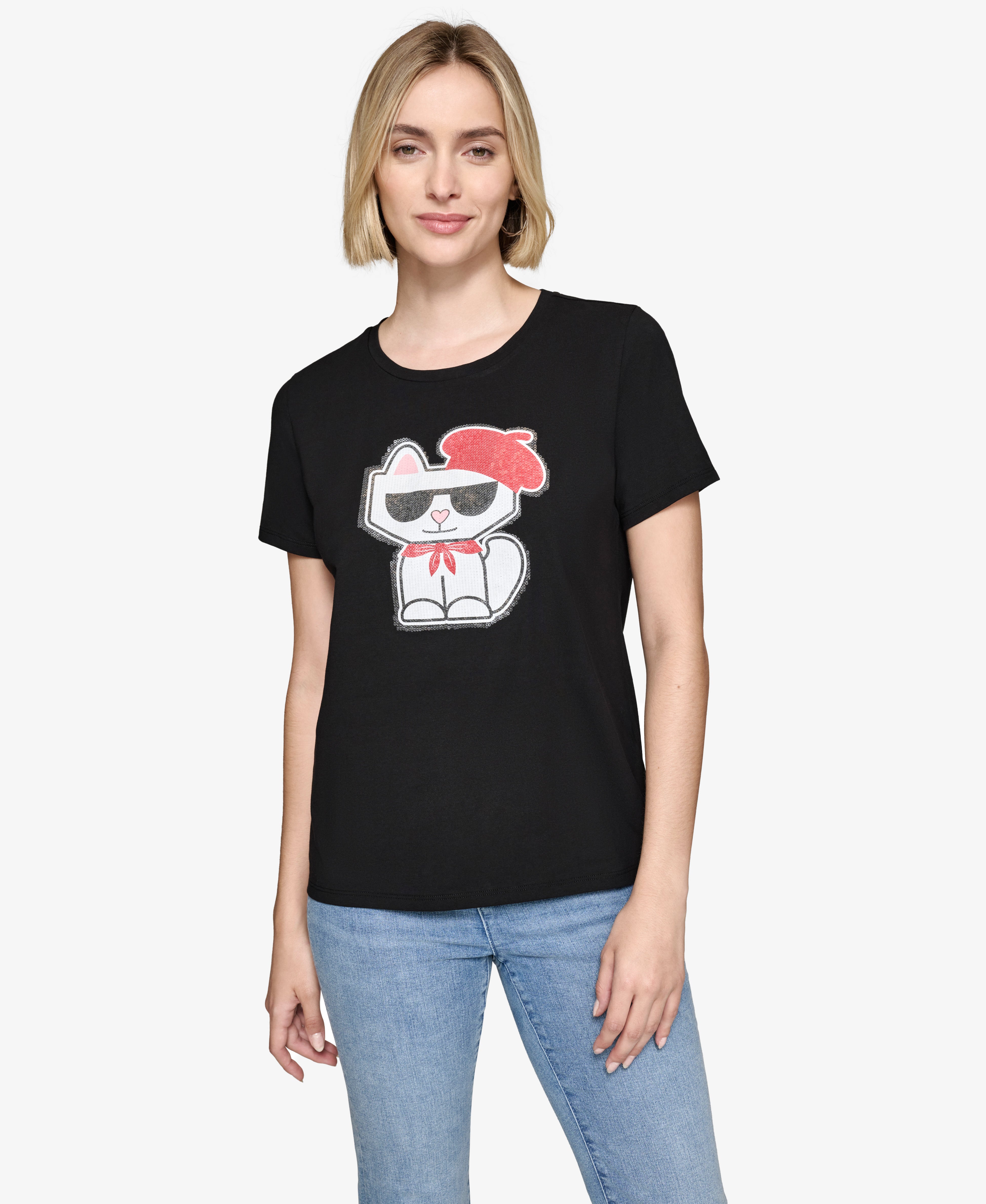 

Футболка с шопетт-беретом KARL LAGERFELD PARIS, черный