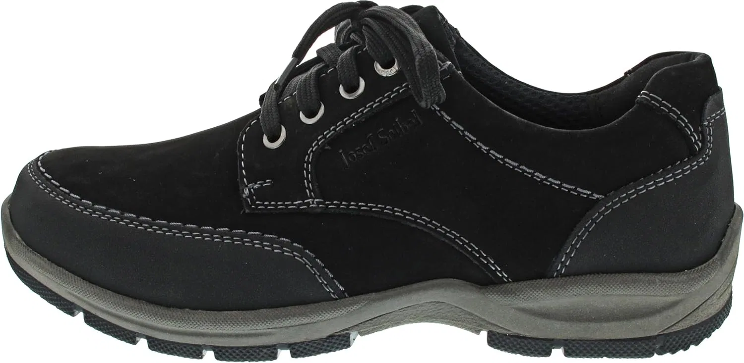 Мужские удобные туфли Josef Seibel Lenny 02, ширина K (очень широкая), сменная стелька, Black