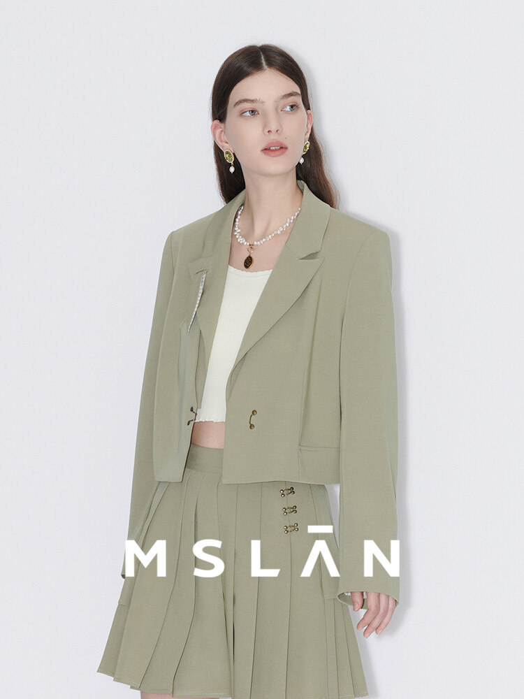 

Костюм женский MSlan пиджак и юбка, хаки / зеленый