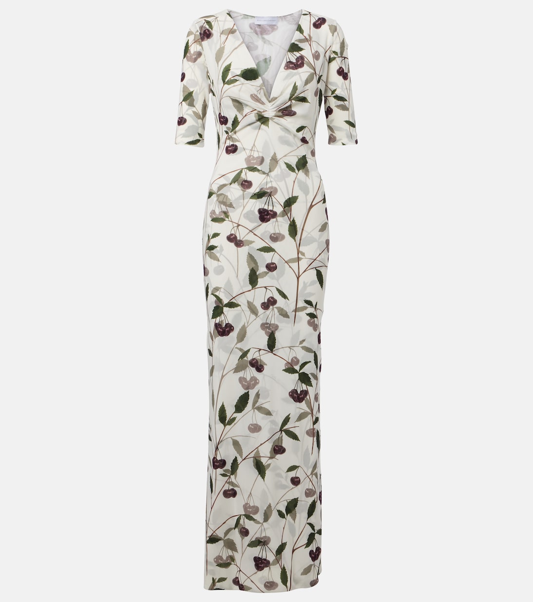 

Печатное сетчатое макси-платье Stella McCartney, кремовый