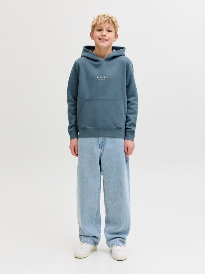 JACK & JONES Junior Толстовка с капюшоном JJESOHO SWEAT HOOD JNR в цвете «синий мираж» — фото 3