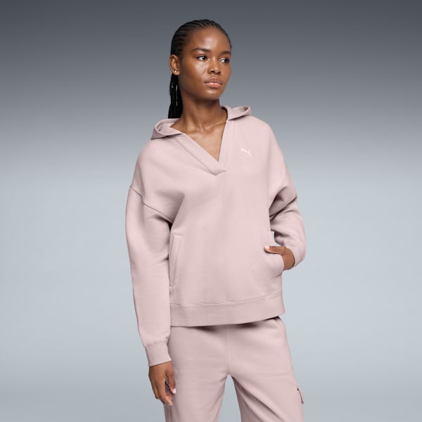 

Женская жаккардовая толстовка с капюшоном Puma Elevated Essentials, розовый