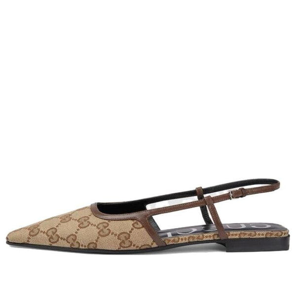 Кроссовки gg slingback ballet flat 'beige ebony' Gucci, бежевый